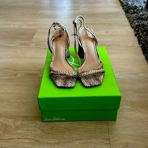 Sam Edelman White Snake Print Kia Heels